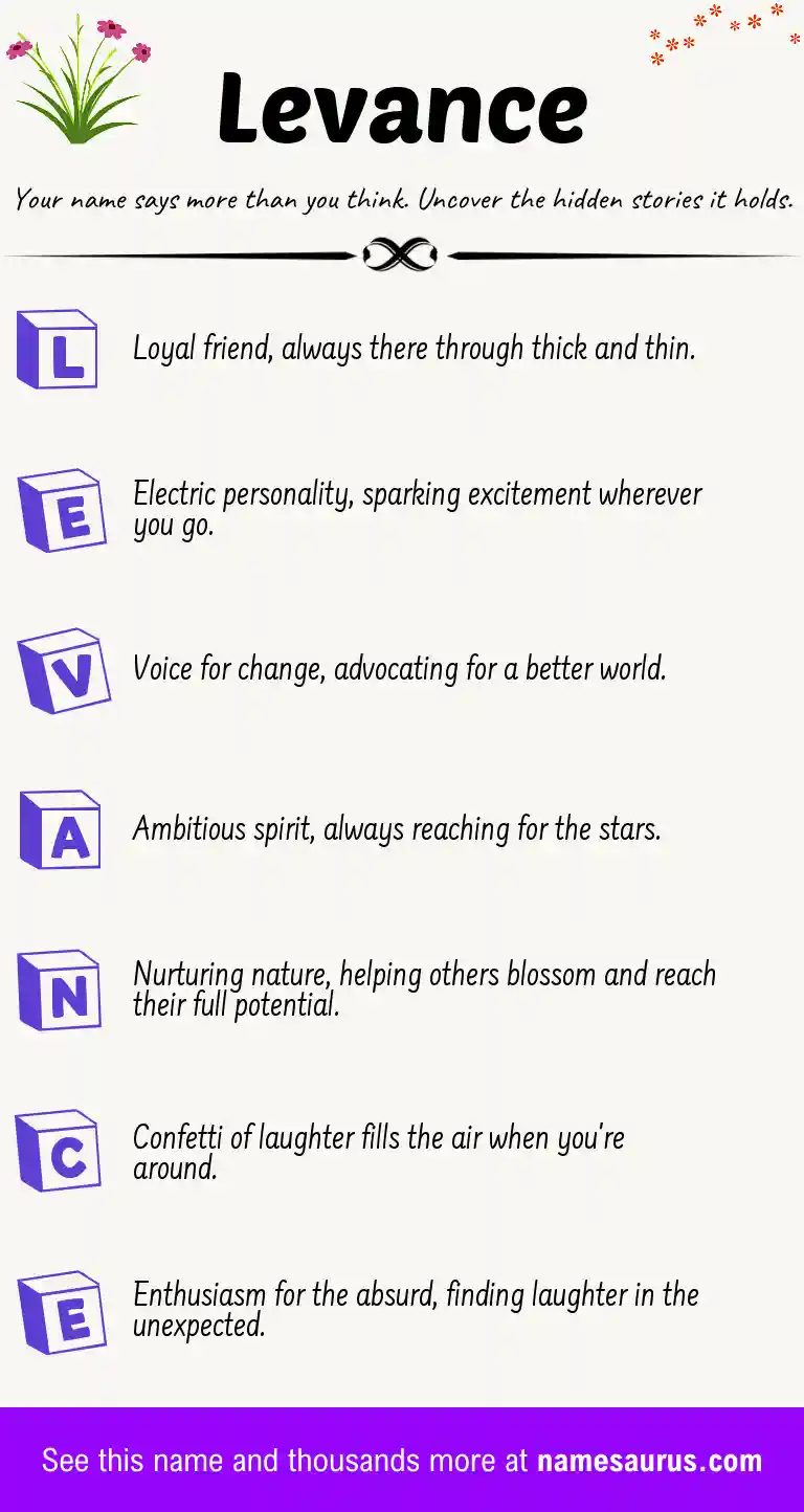 Acrostic poem about Levance.