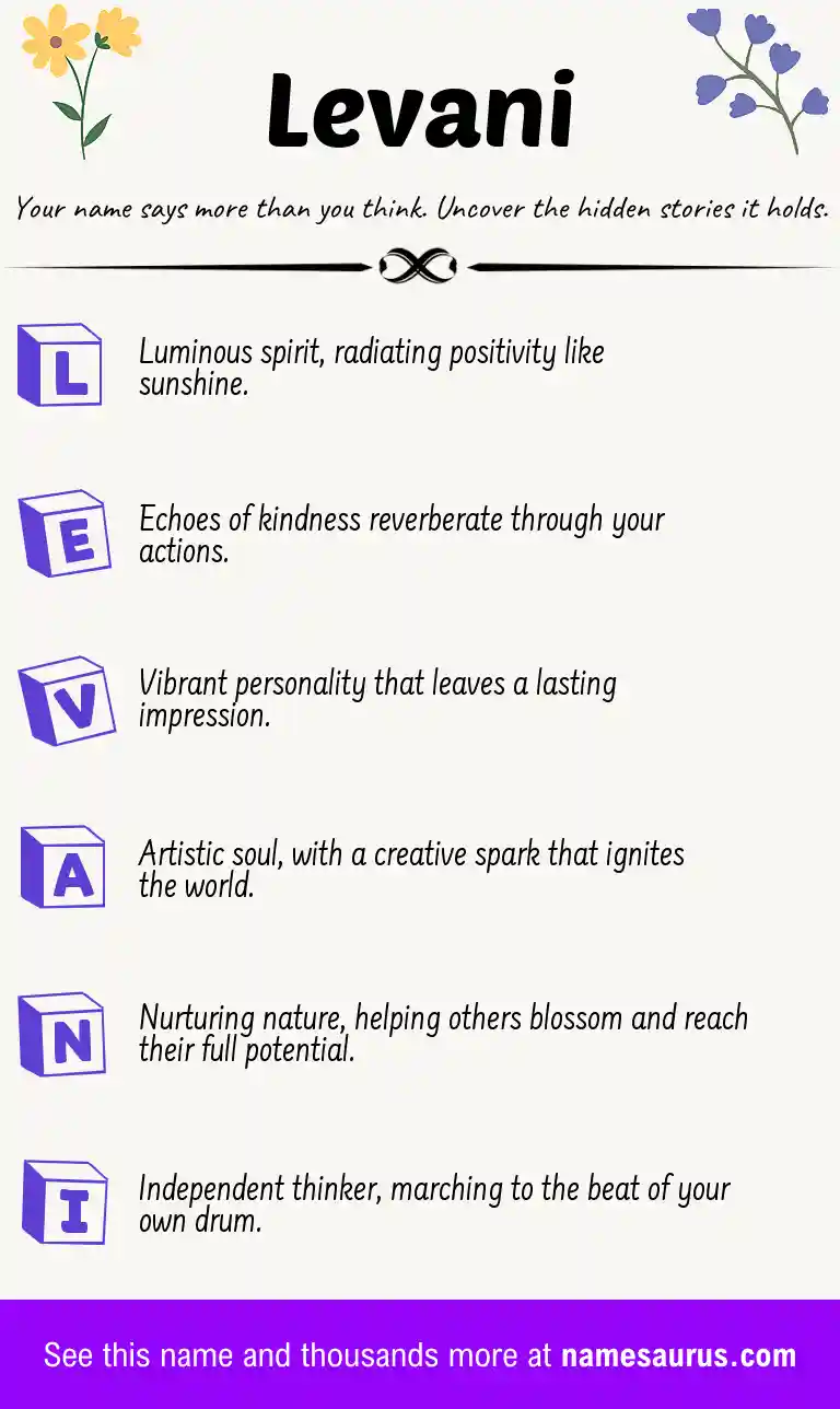 Acrostic poem about Levani.