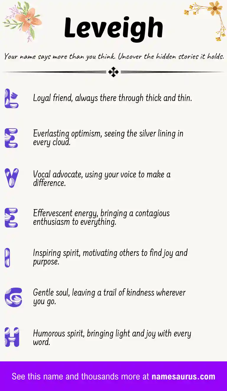 Acrostic poem about Leveigh.