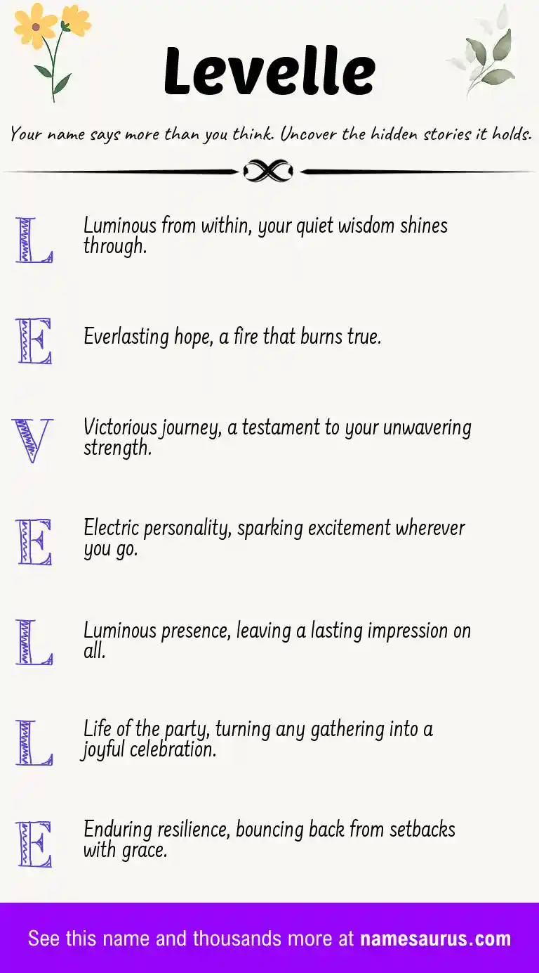 Acrostic poem about Levelle.