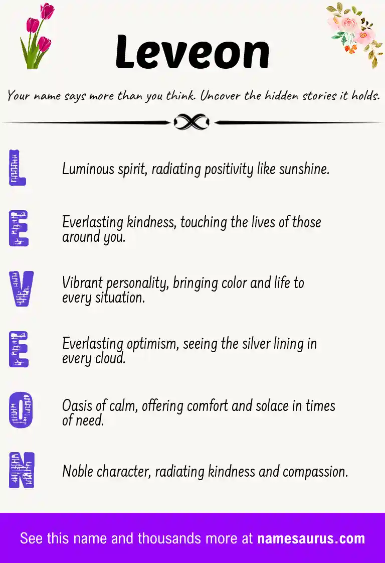 Acrostic poem about Leveon.
