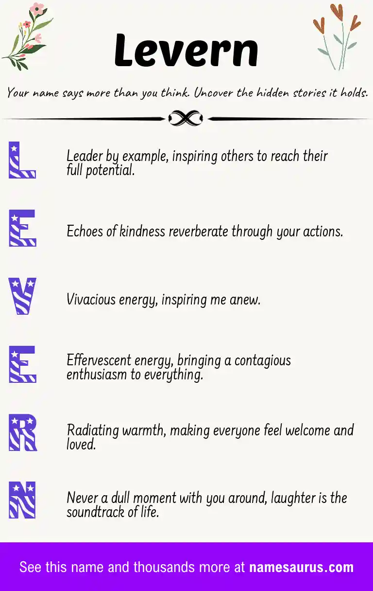 Acrostic poem about Levern.