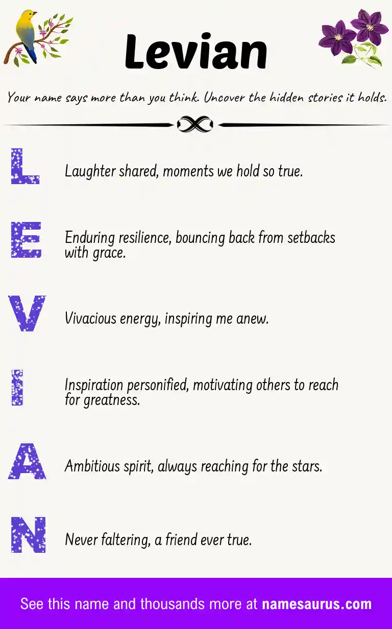 Acrostic poem about Levian.