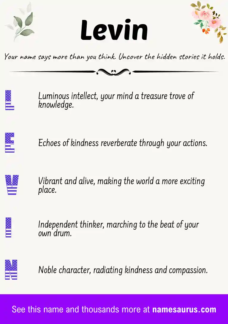 Acrostic poem about Levin.