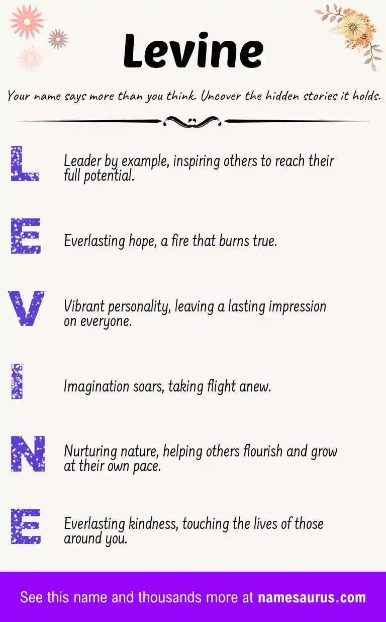 Acrostic poem about Levine.