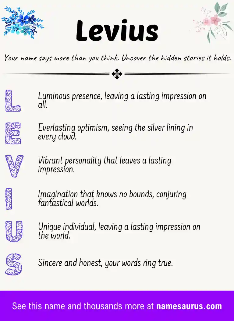 Acrostic poem about Levius.