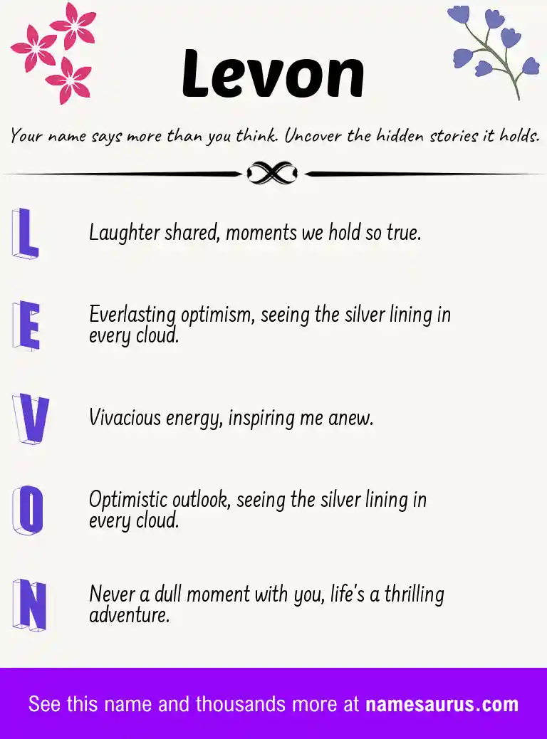 Acrostic poem about Levon.