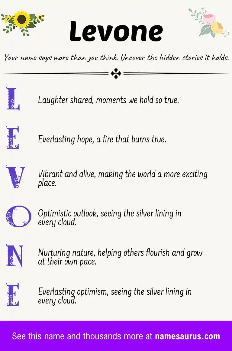 Acrostic poem about Levone.