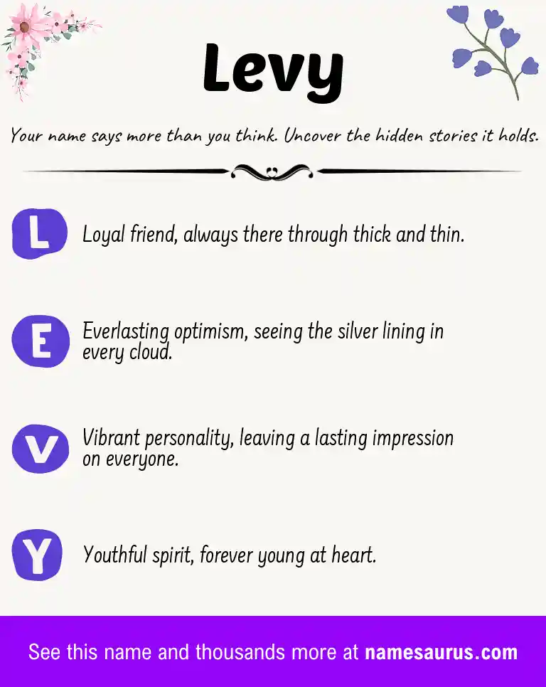 Acrostic poem about Levy.