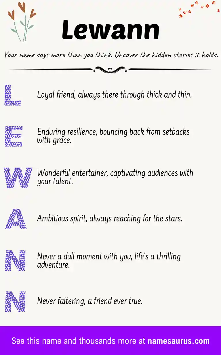 Acrostic poem about Lewann.