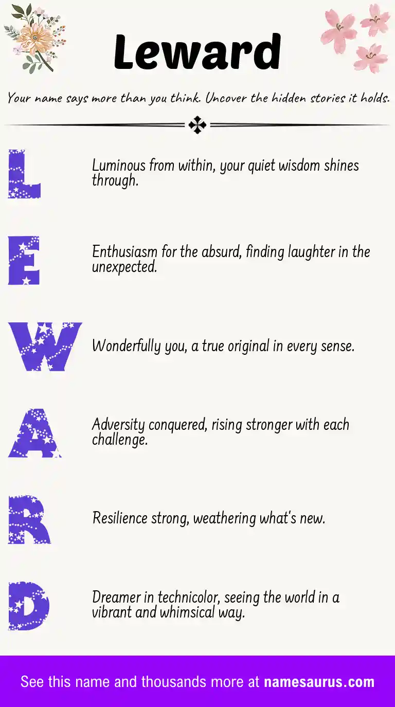 Acrostic poem about Leward.