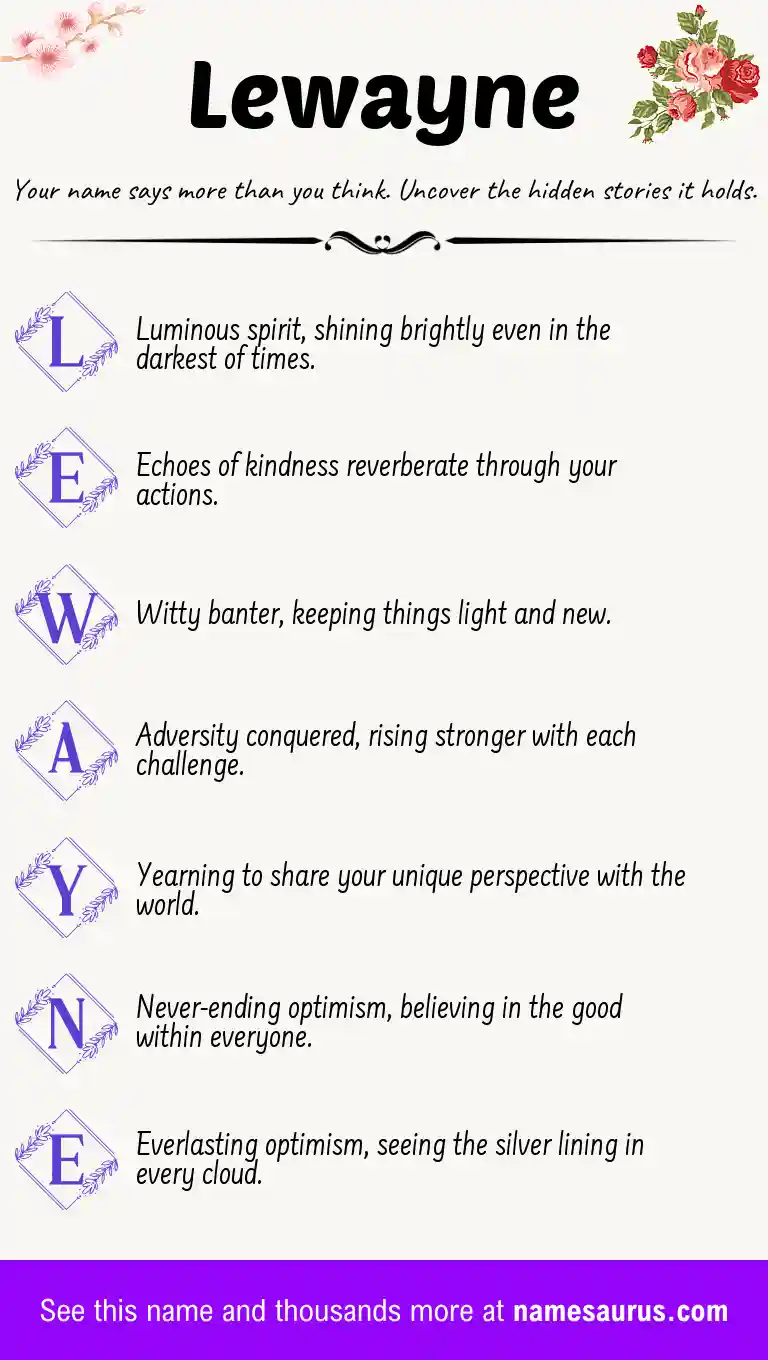 Acrostic poem about Lewayne.