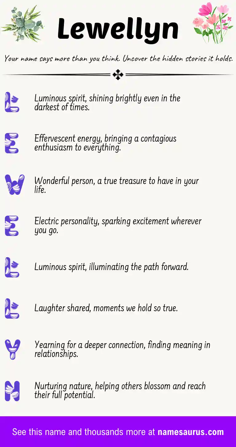 Acrostic poem about Lewellyn.