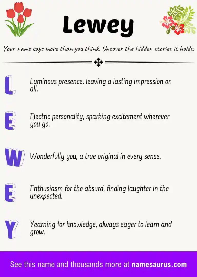 Acrostic poem about Lewey.