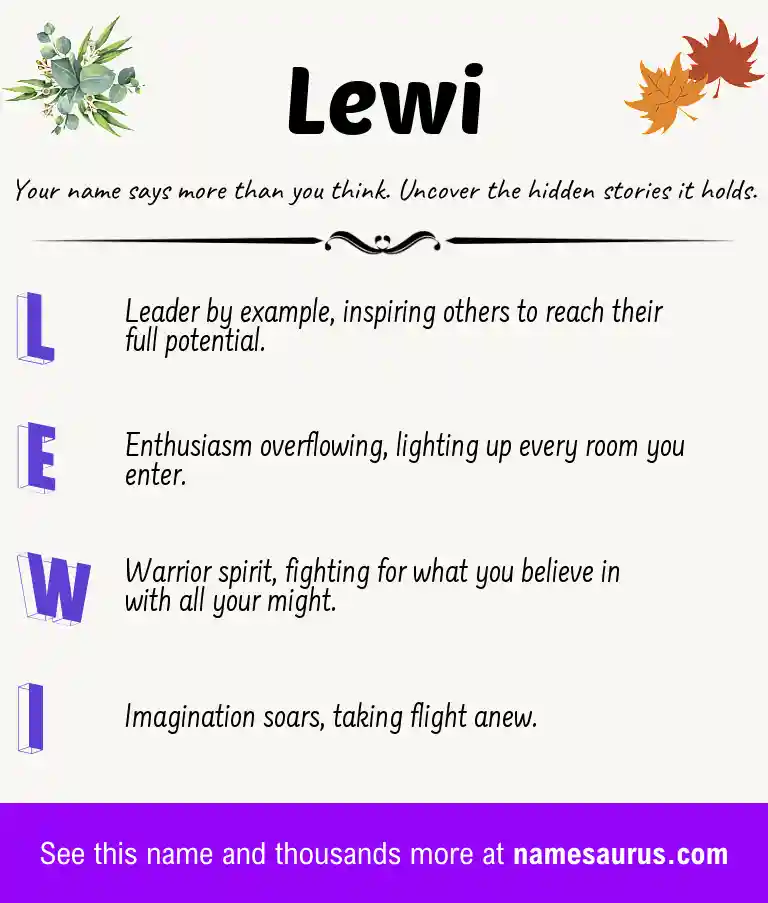 Acrostic poem about Lewi.