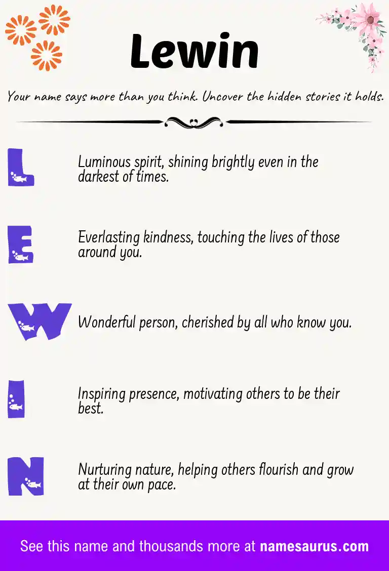 Acrostic poem about Lewin.