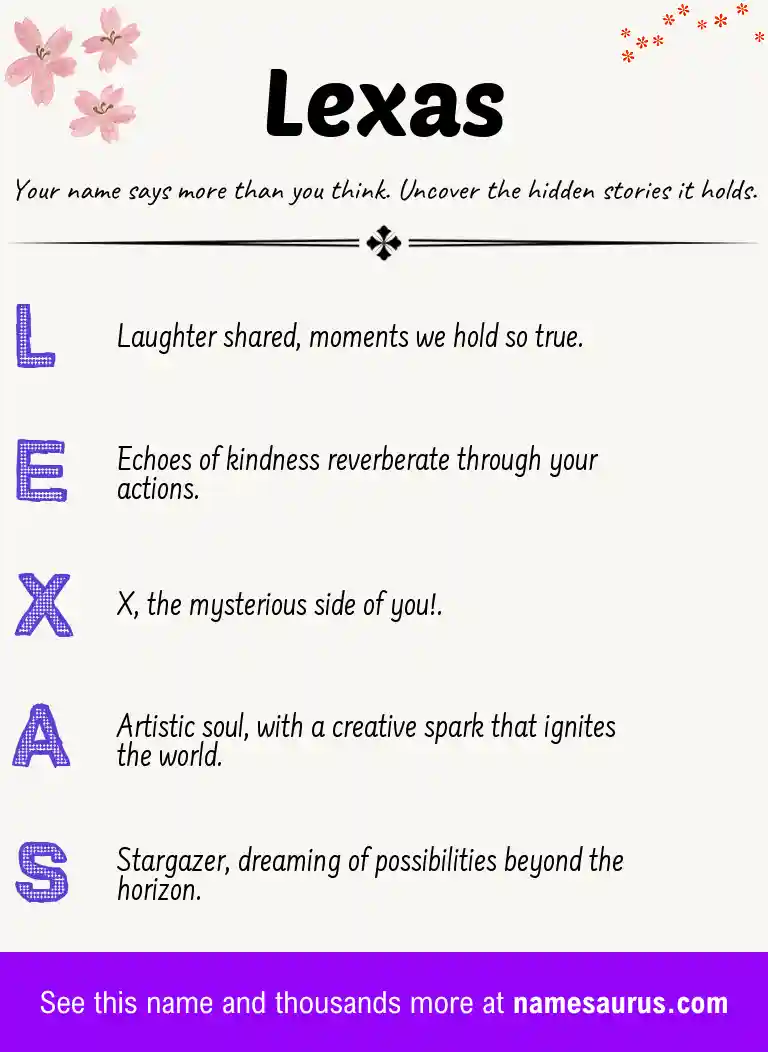 Acrostic poem about Lexas.