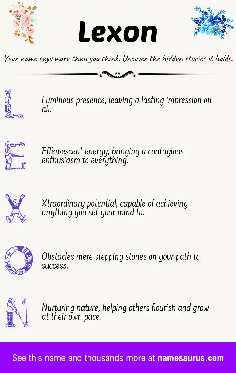 Acrostic poem about Lexon.