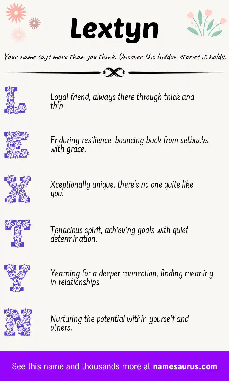 Acrostic poem about Lextyn.