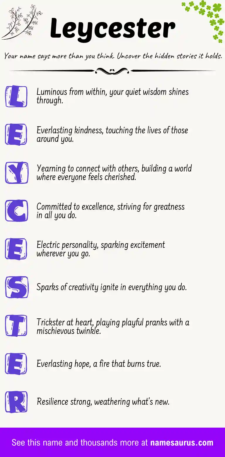 Acrostic poem about Leycester.