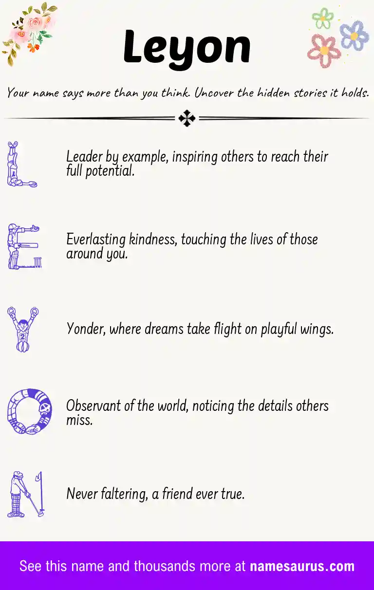 Acrostic poem about Leyon.