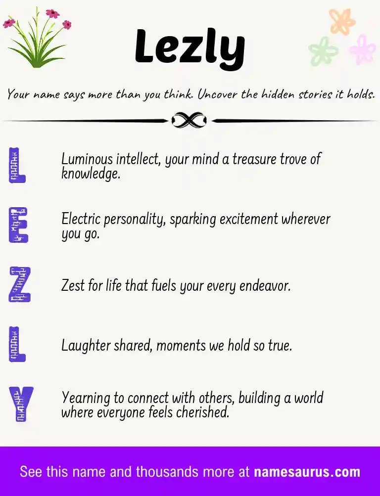 Acrostic poem about Lezly.