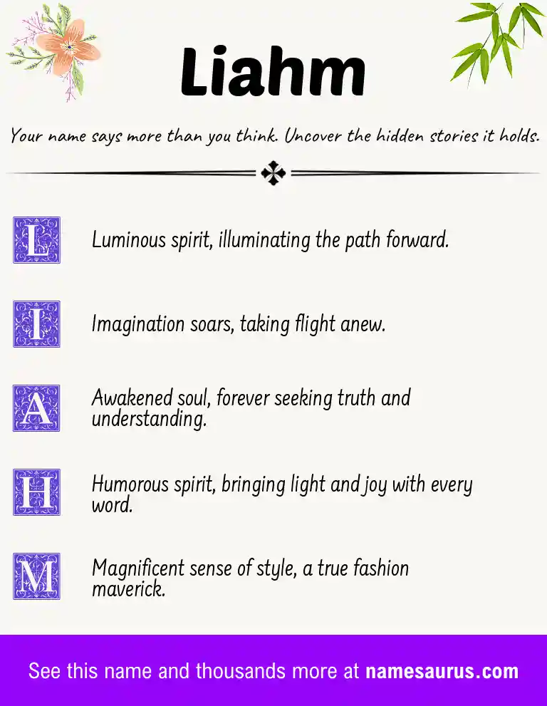 Acrostic poem about Liahm.