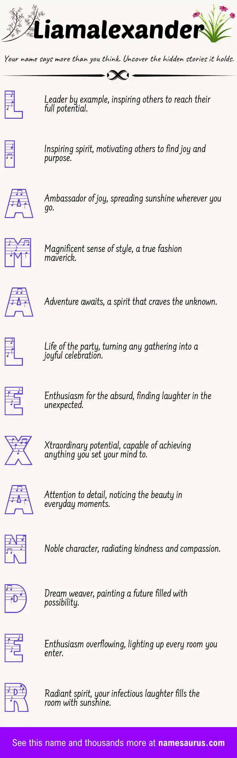 Acrostic poem about Liamalexander.