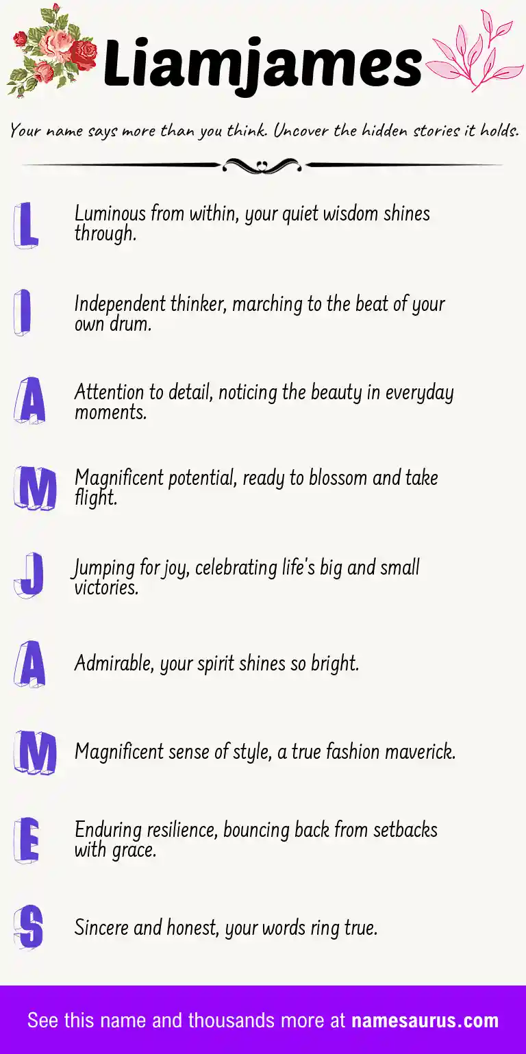 Acrostic poem about Liamjames.