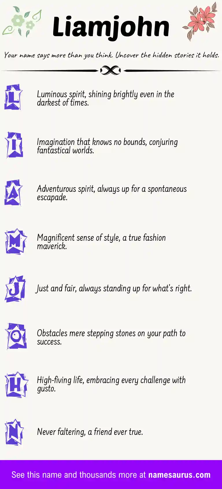 Acrostic poem about Liamjohn.