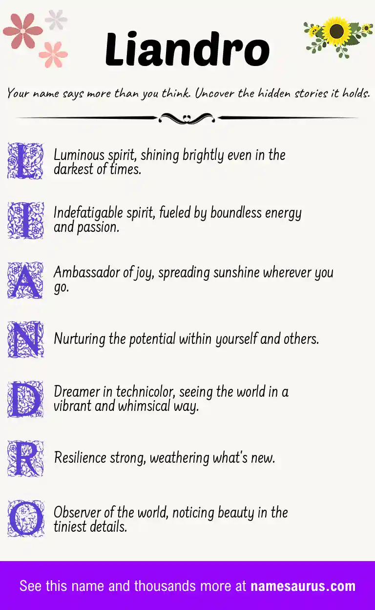 Acrostic poem about Liandro.