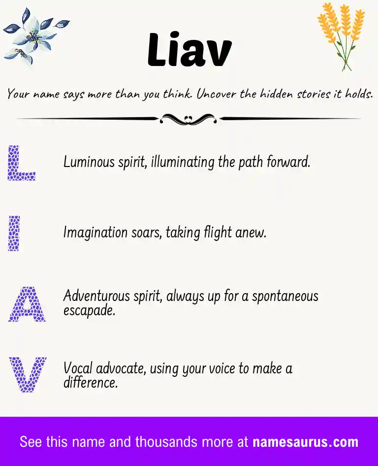 Acrostic poem about Liav.