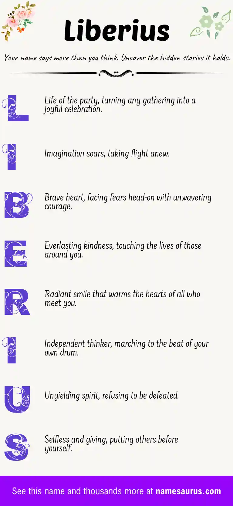 Acrostic poem about Liberius.