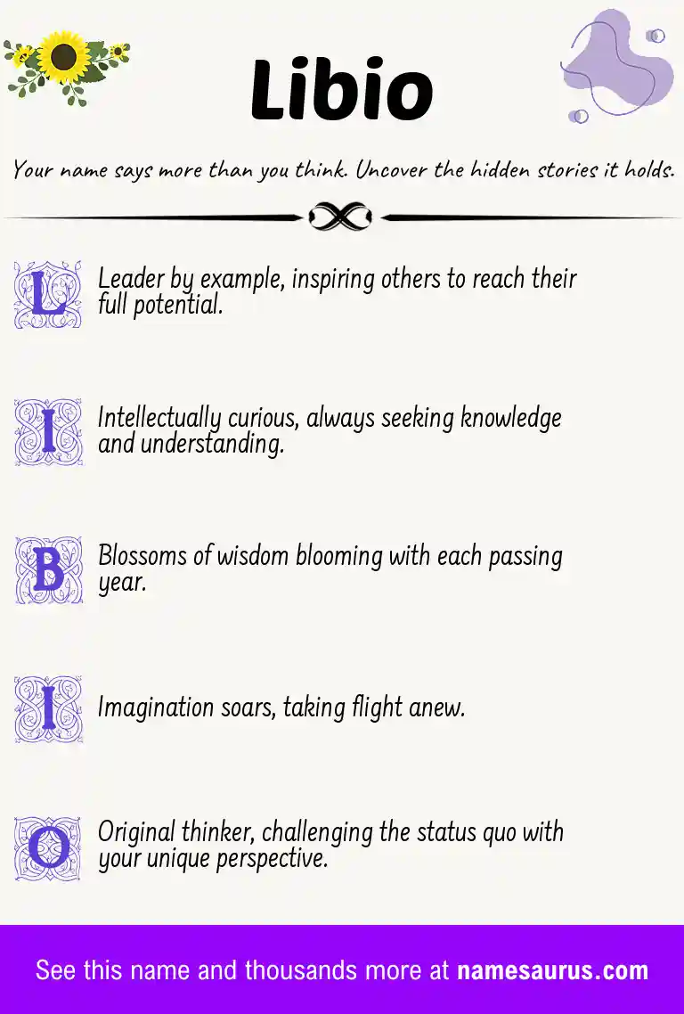Acrostic poem about Libio.