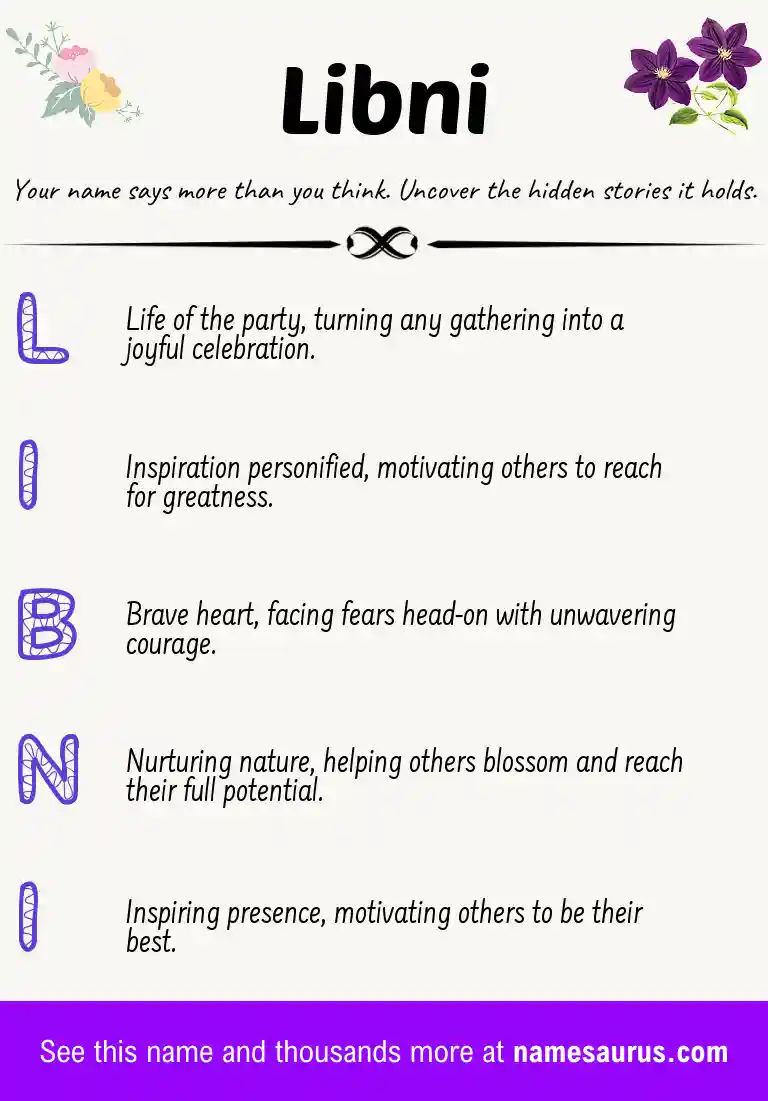 Acrostic poem about Libni.