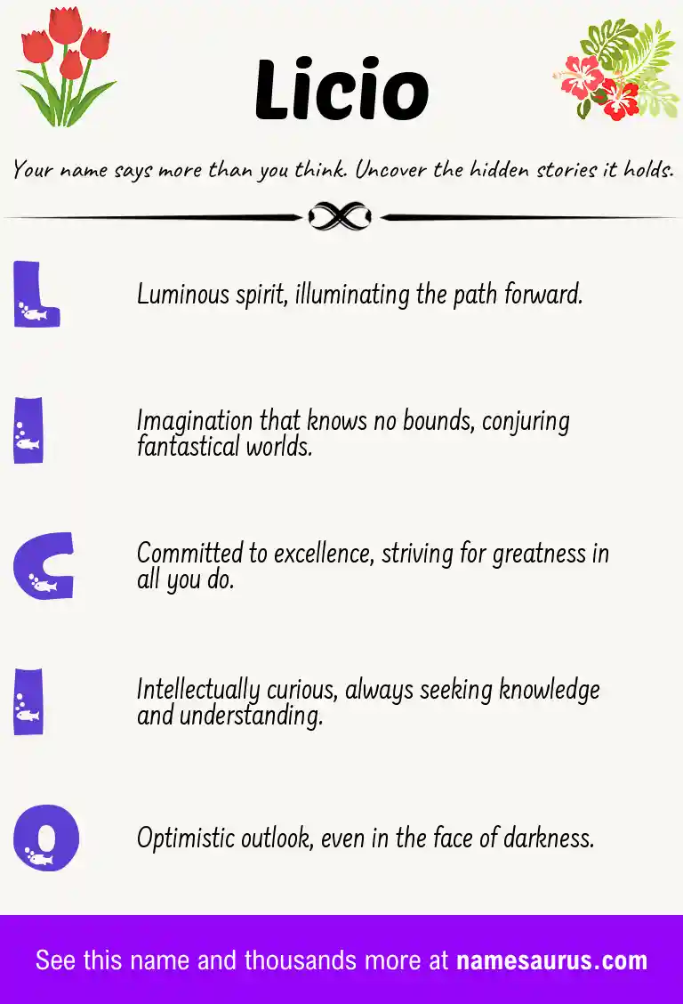 Acrostic poem about Licio.