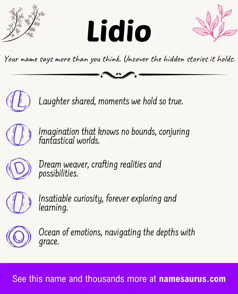 Acrostic poem about Lidio.