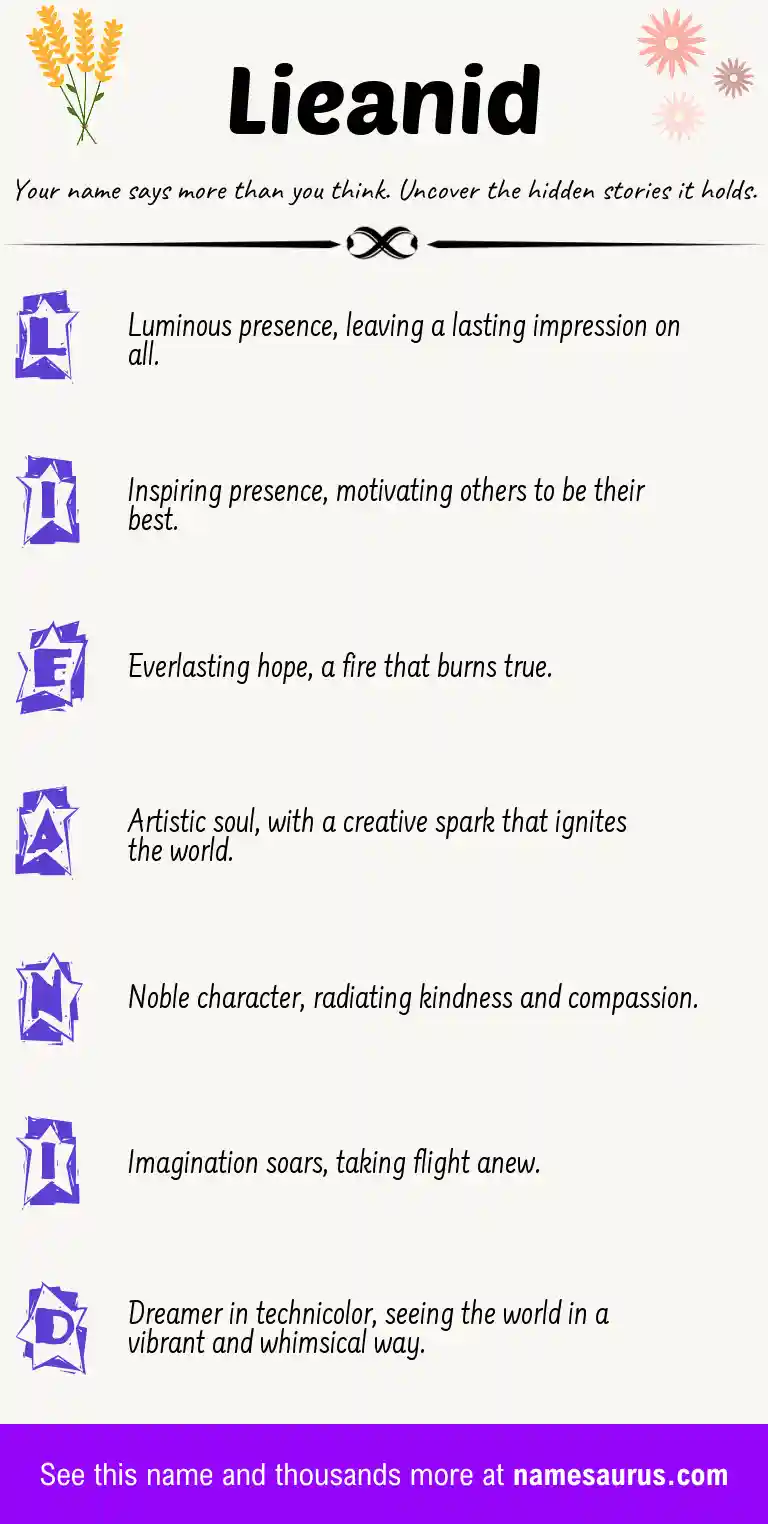 Acrostic poem about Lieanid.