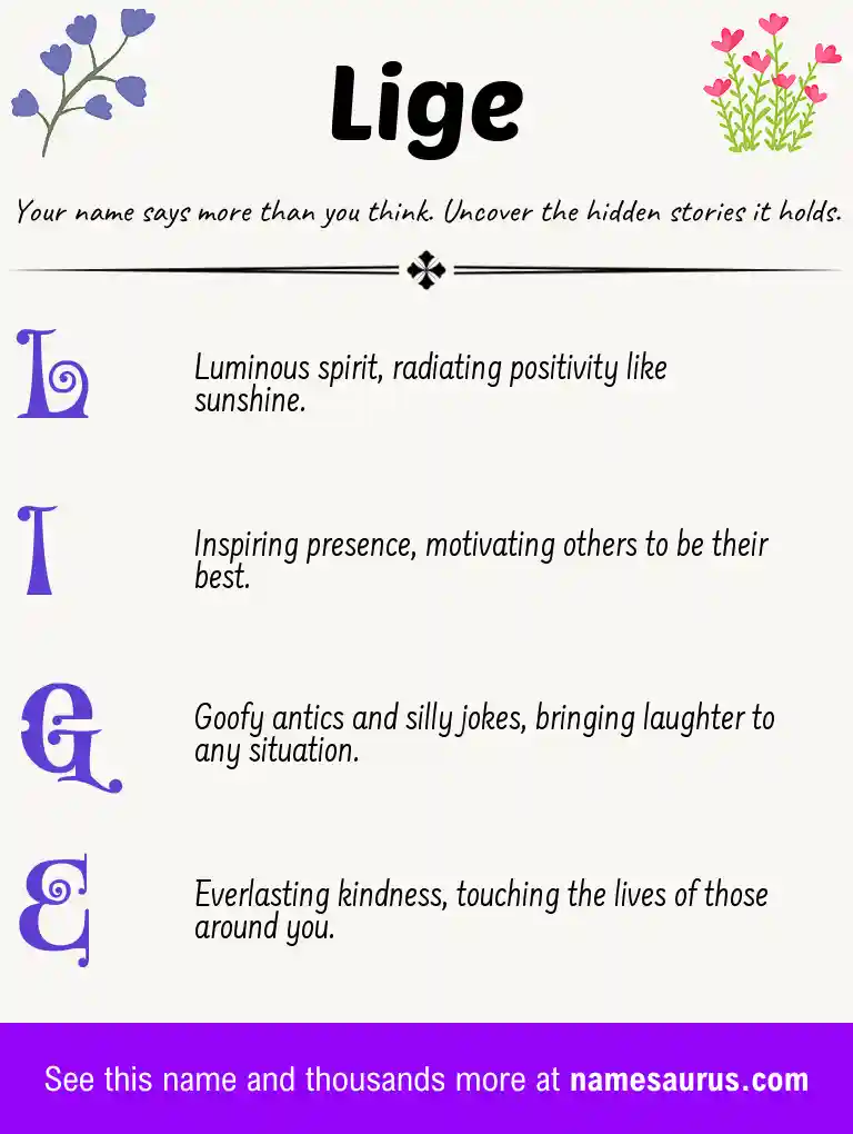 Acrostic poem about Lige.
