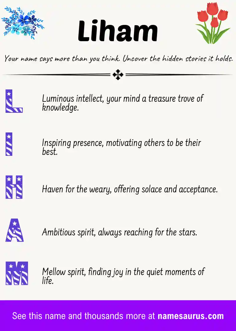 Acrostic poem about Liham.