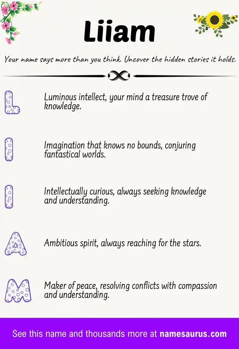 Acrostic poem about Liiam.