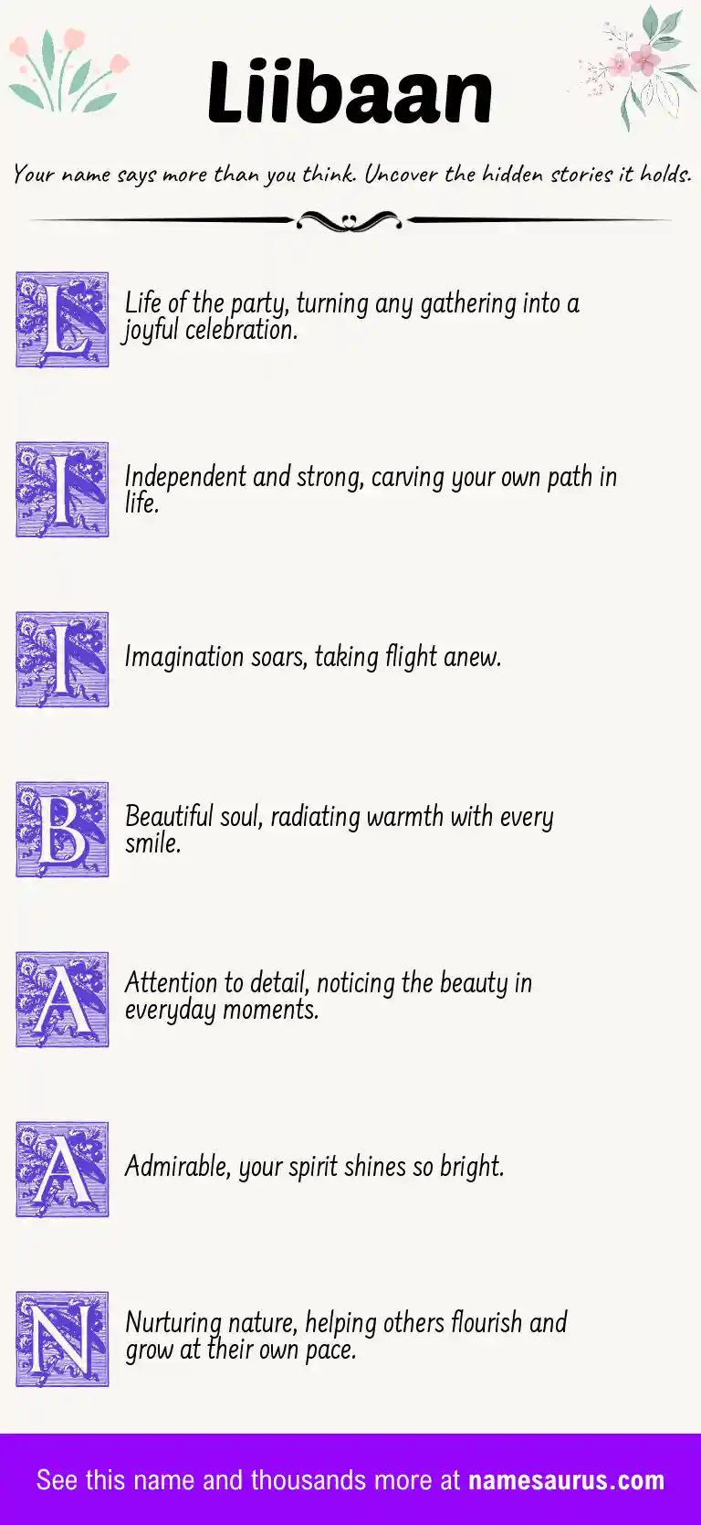Acrostic poem about Liibaan.