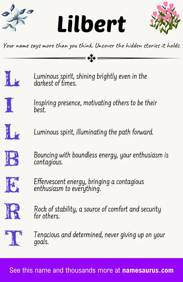 Acrostic poem about Lilbert.