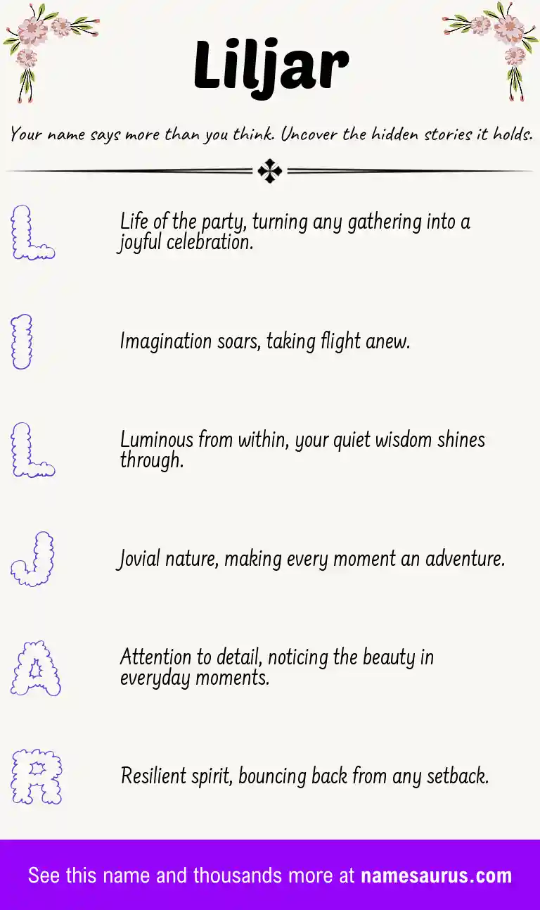 Acrostic poem about Liljar.