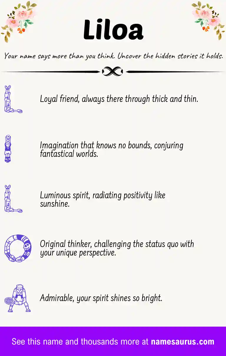 Acrostic poem about Liloa.