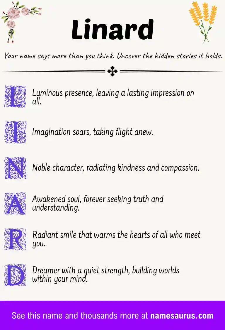 Acrostic poem about Linard.