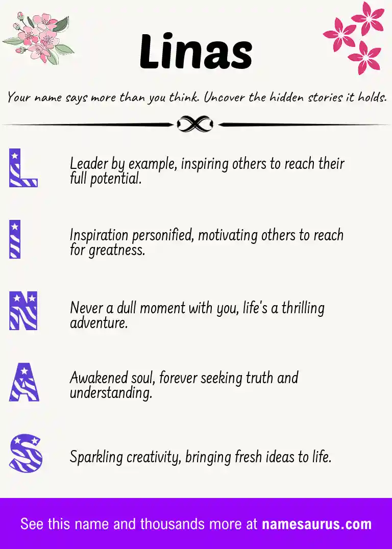 Acrostic poem about Linas.