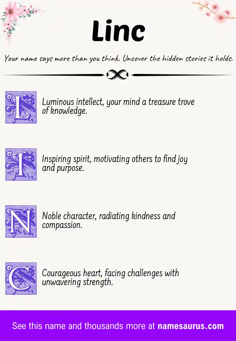 Acrostic poem about Linc.
