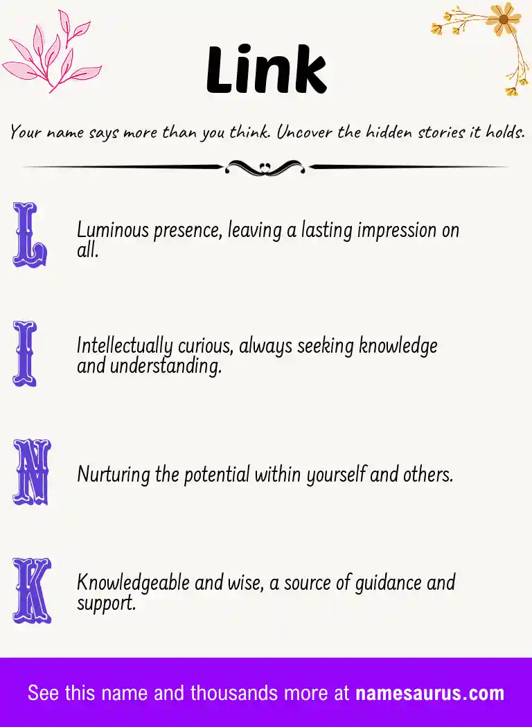 Acrostic poem about Link.