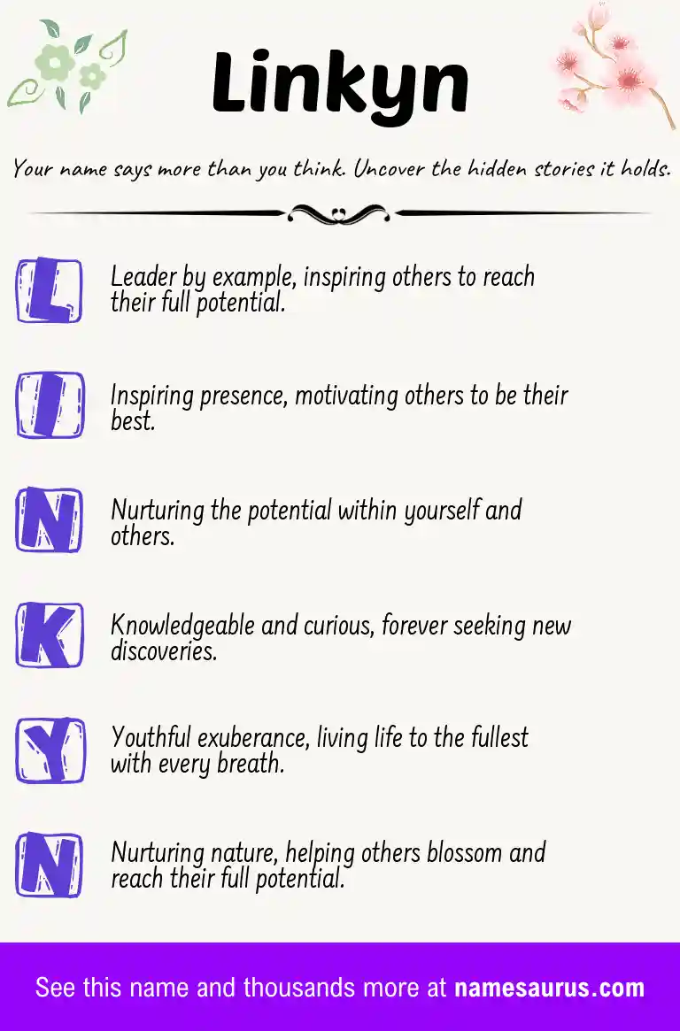 Acrostic poem about Linkyn.